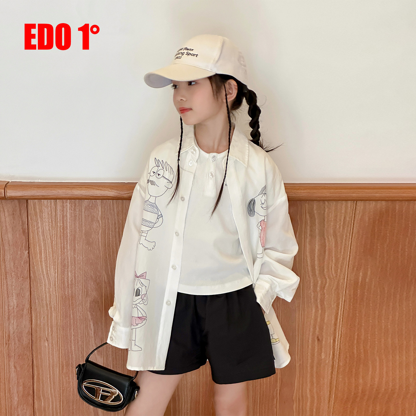 edo1一度童装夏季薄款卡通衬衫