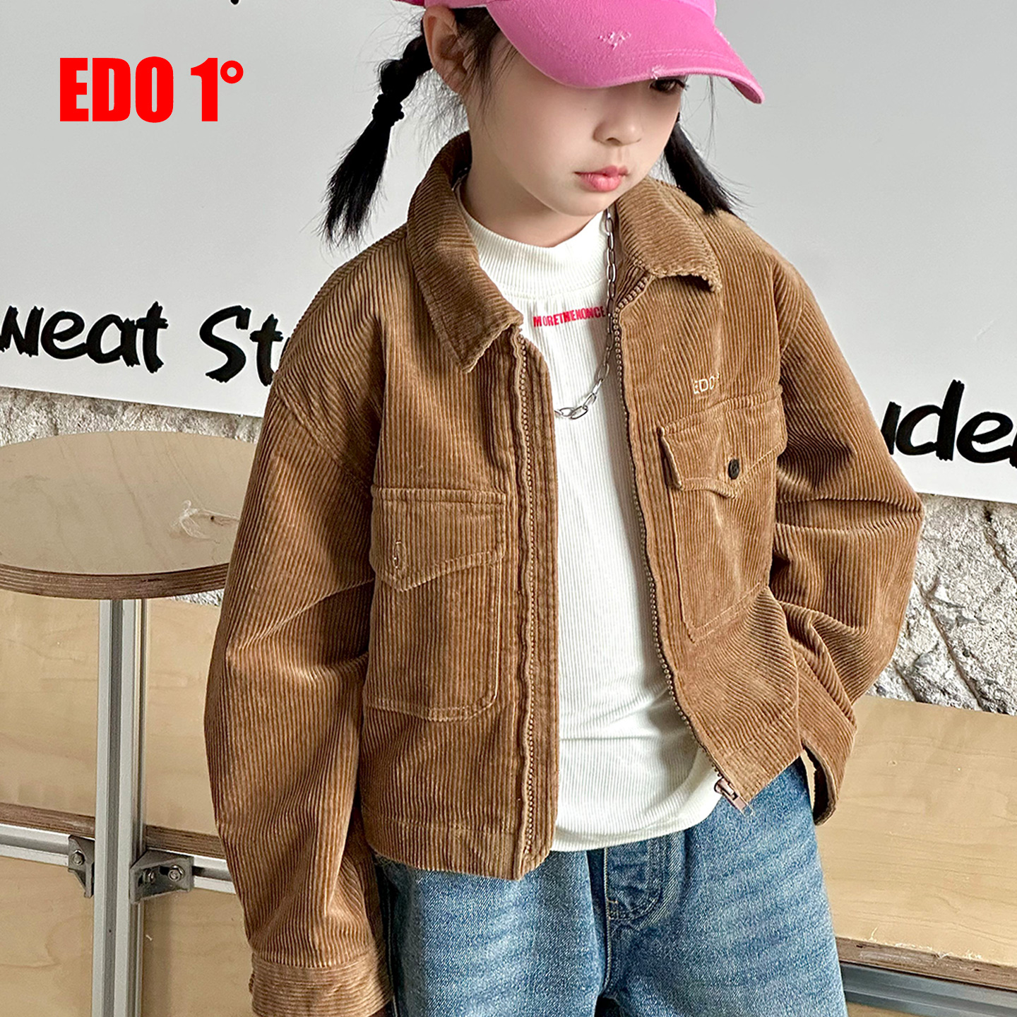 edo春秋短款灯芯绒外套