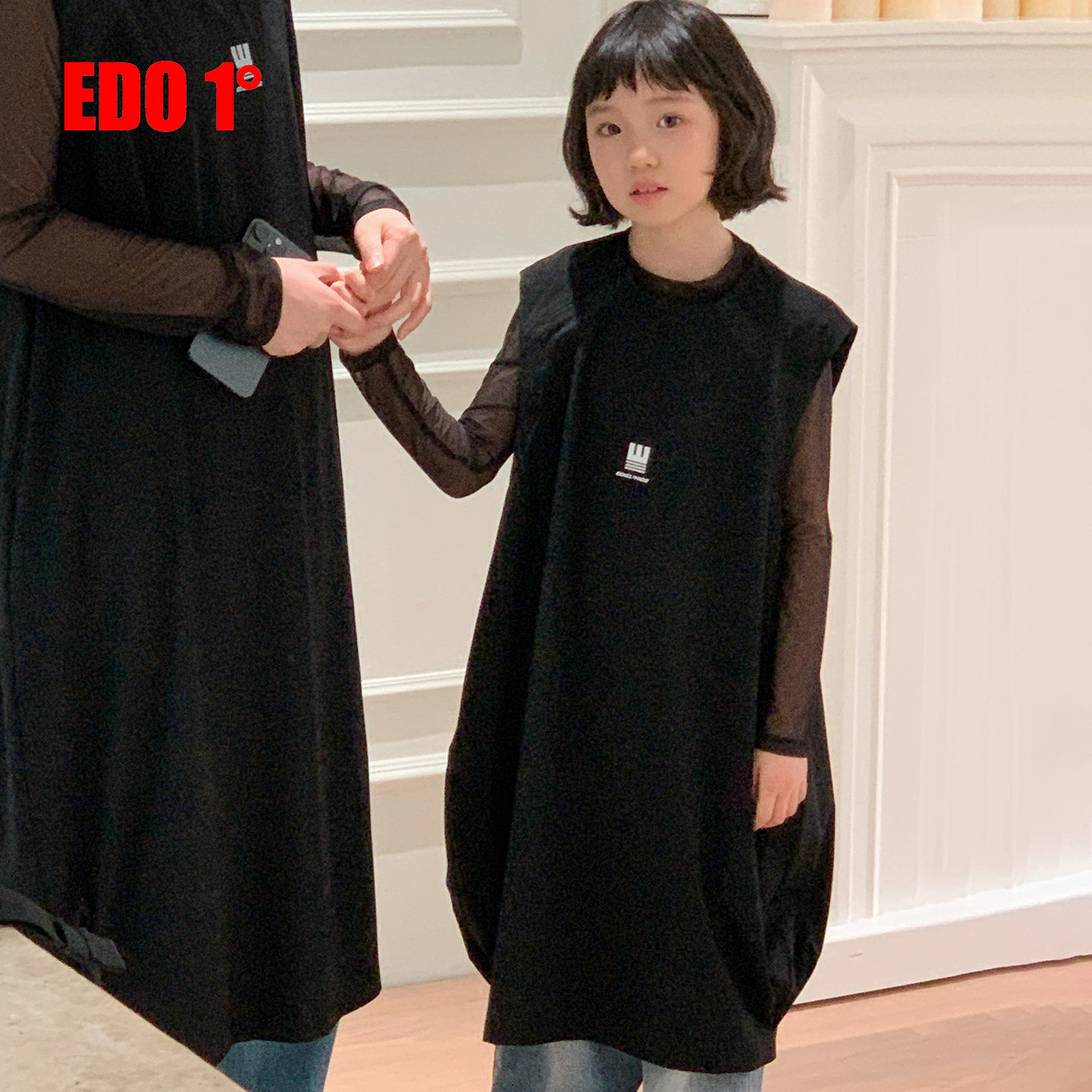 edo一度童装春夏新款女童时尚背心裙两件套长裙儿童连衣裙