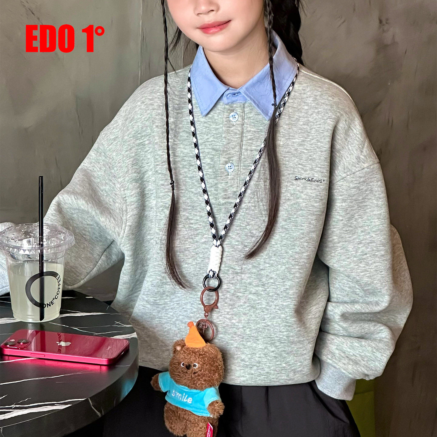 edo一度26秋冬假两件POLO领卫衣