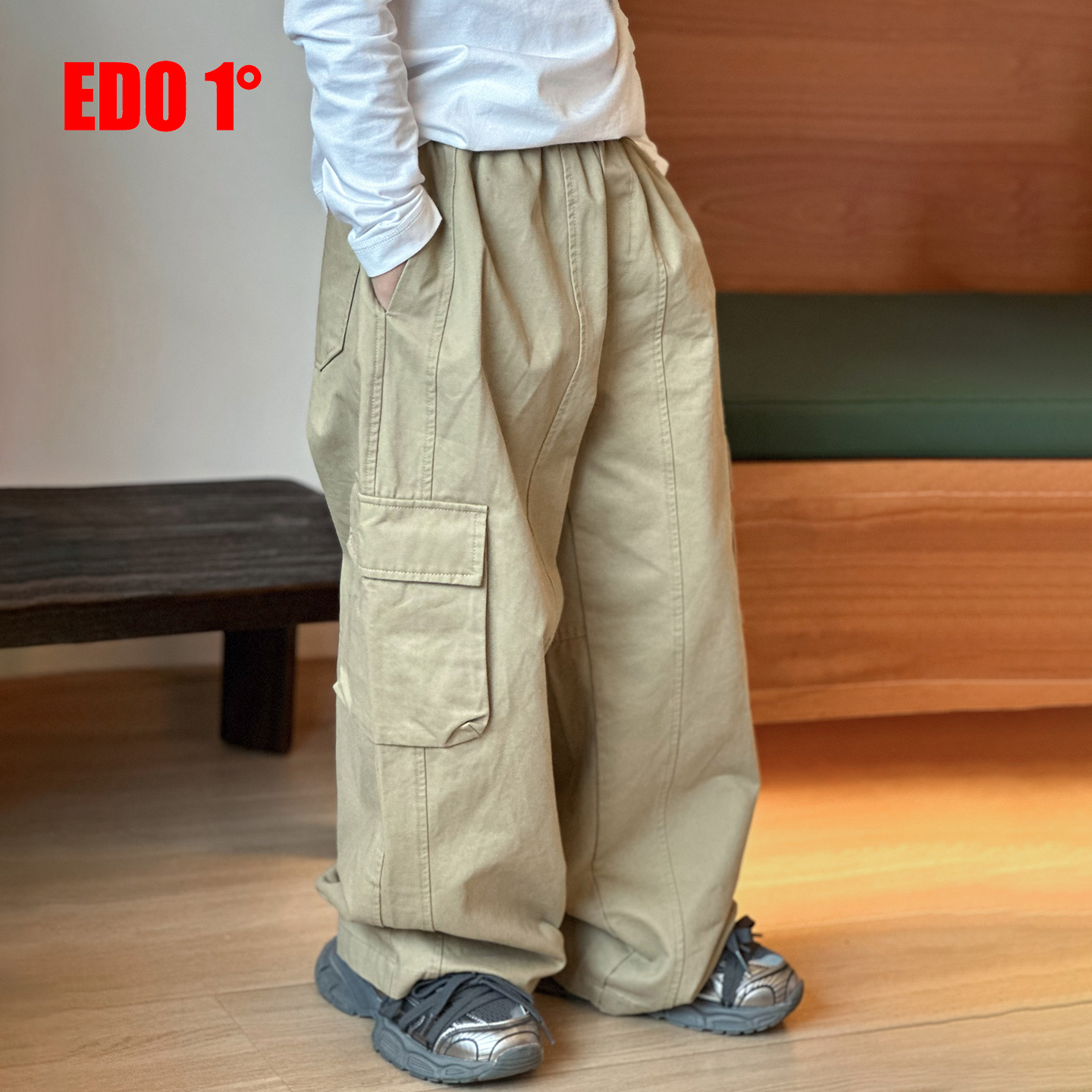 edo一度长裤纯棉多口袋休闲裤