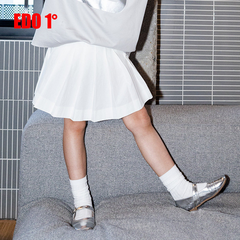 edo一度童装2025春夏新款女童时尚休闲百褶裙儿童学院风半身裙潮