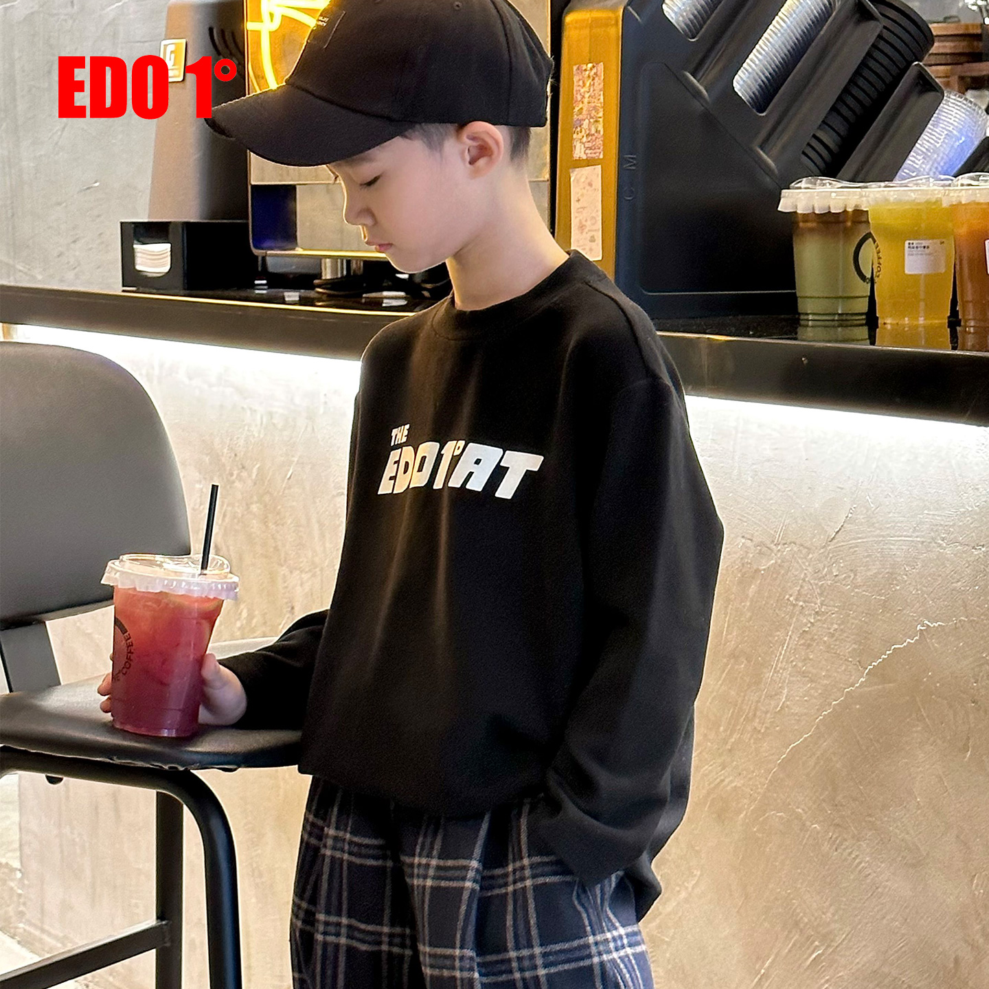 edo1一度童装冬季百搭印花打底衫