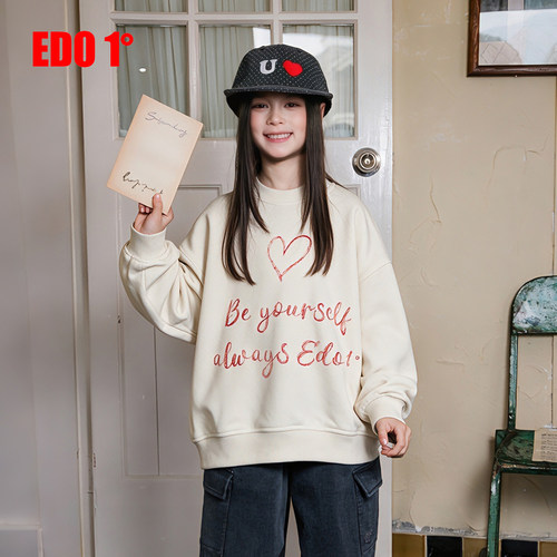edo一度26秋冬儿童极简宽松卫衣