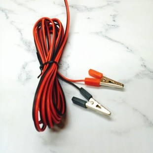 12V电瓶夹子纯铜加厚强力小号充电线带夹子的搭线鳄鱼夹导线蓄电