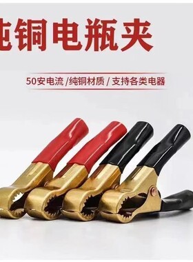 50A纯铜电瓶夹子鳄鱼夹电线夹电源夹电池充电夹汽车搭火线夹钳子