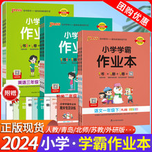 小学学霸作业本二三一四五六年级下册语文数学英语人教版外研版科学道德与法治青岛版教科版苏教版同步练习册53天天练课时作业本