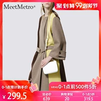 Áo len nữ MeetMetro phần dài 2018 thu đông 2018 mới qua áo len dày đến đầu gối - Trung bình và dài Coat áo khoác nữ de thương