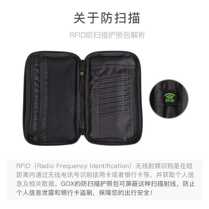GOX 여행용 여권가방 도난방지 브러쉬 홀터넥 서류가방 티켓홀더 크로스바디 휴대폰 수납가방 여권가방