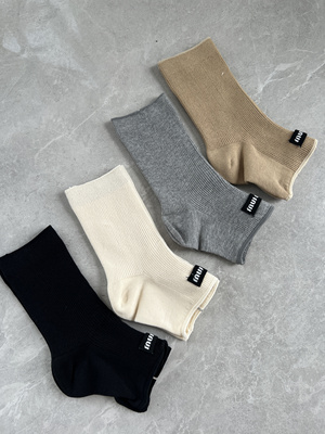 小众款布标踩脚袜套半截袜子时髦个性休闲袜春夏新款潮袜