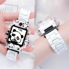 适用小天才电话手表表带z10/z9/z8树脂u5/z7s/z6A智能q1腕带q2a保护套炫彩透色z6pro/d2/D5儿童磁吸z11配件