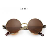 Magnesium-made retro punk sunglasses, European and American personalized reflective glasses, best man round sunglasses, male dancing prince glasses trend thumbnail 5