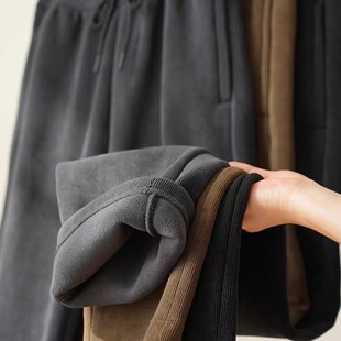 灯芯绒休闲裤男士裤子加绒加厚春秋冬季雪尼尔卫裤男款条绒运动裤