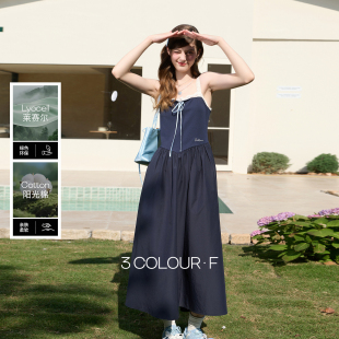 A字裙蓬蓬长裙F 一字领花边吊带裙连衣裙无袖 三彩独醒2026春季 新款