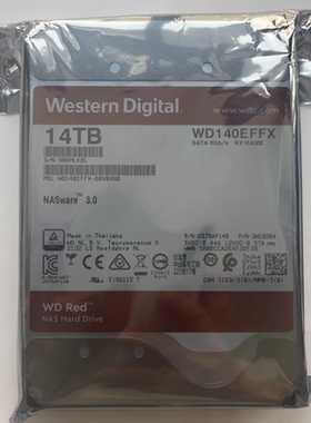 WD140EFFX西部数据14T红盘3.5寸垂直台式机电脑硬盘NAS存储服务器