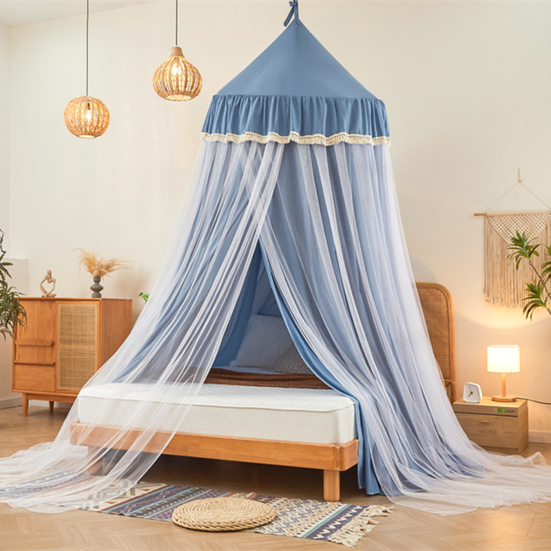 公主风吊顶蚊帐家用2026新款免安装卧室遮光床帘一体落地高级床幔