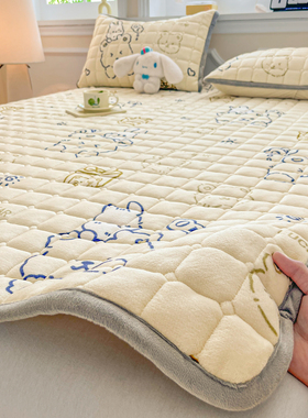 牛奶绒床垫秋冬季加厚1.35米135x190垫被毛绒学生宿舍90cm床褥子
