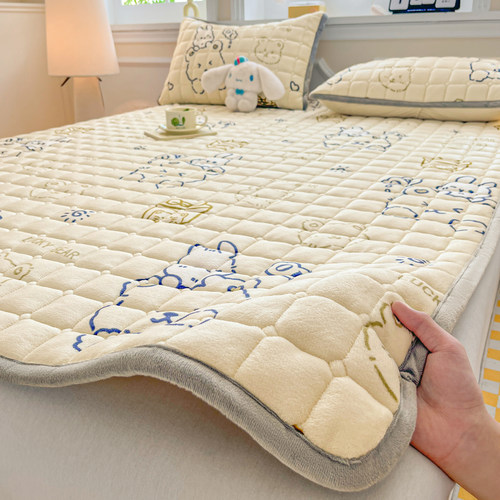 牛奶绒床垫秋冬季加厚1.35米135x190垫被毛绒学生宿舍90cm床褥子