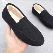 老北京布鞋 加绒加厚懒人鞋 男士 2022冬季 棉鞋 豆豆鞋 韩版 防滑保暖棉