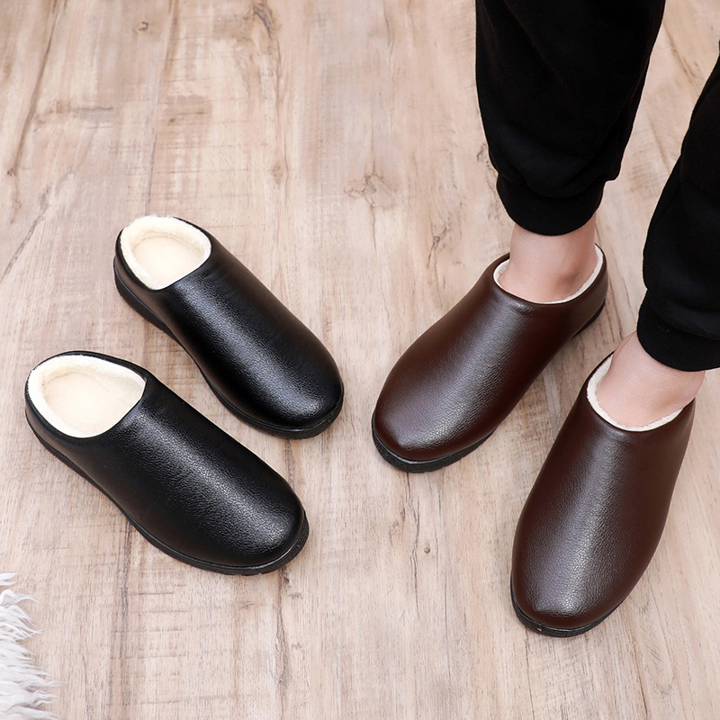 加绒加厚棉拖鞋冬季保暖