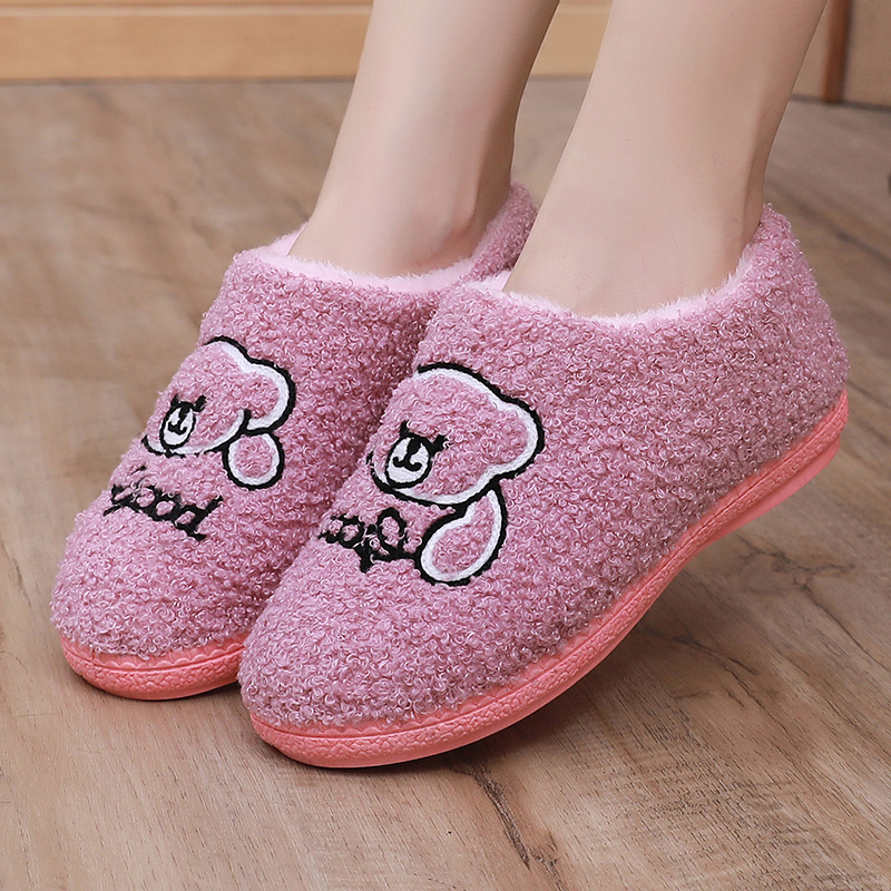 棉拖鞋平底毛绒棉鞋保暖防寒