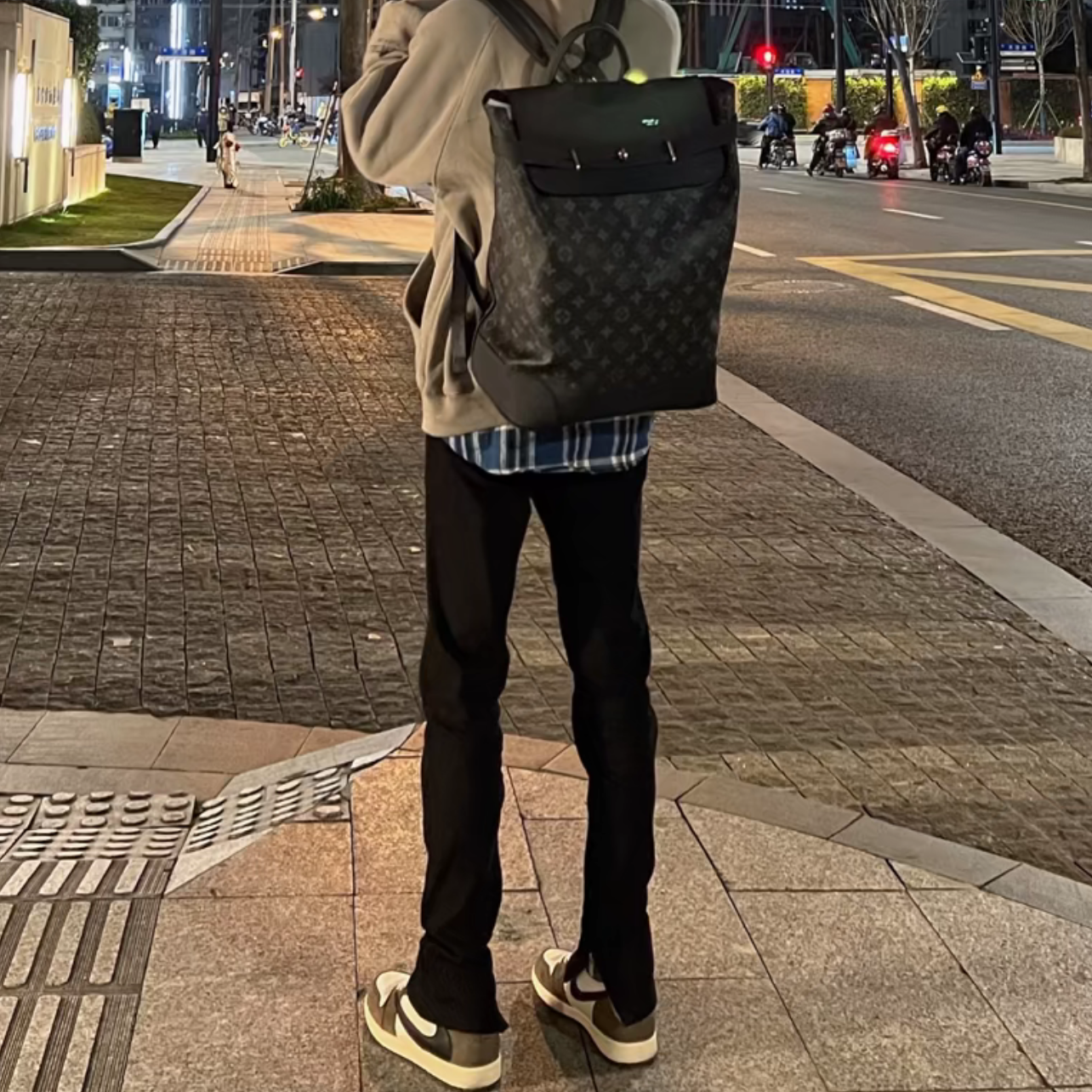 欧美高街黑色拉链牛仔裤设计感男