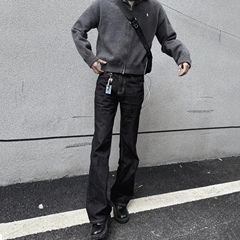 【现货】欧美自主501版型原牛直筒牛仔裤水洗黑色cleanfit裤子男