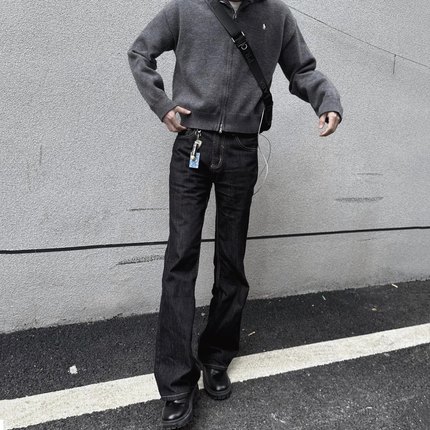 【现货】欧美自主501版型原牛直筒牛仔裤水洗黑色cleanfit裤子男