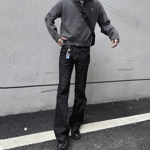 501版型原牛直筒牛仔裤水洗黑色