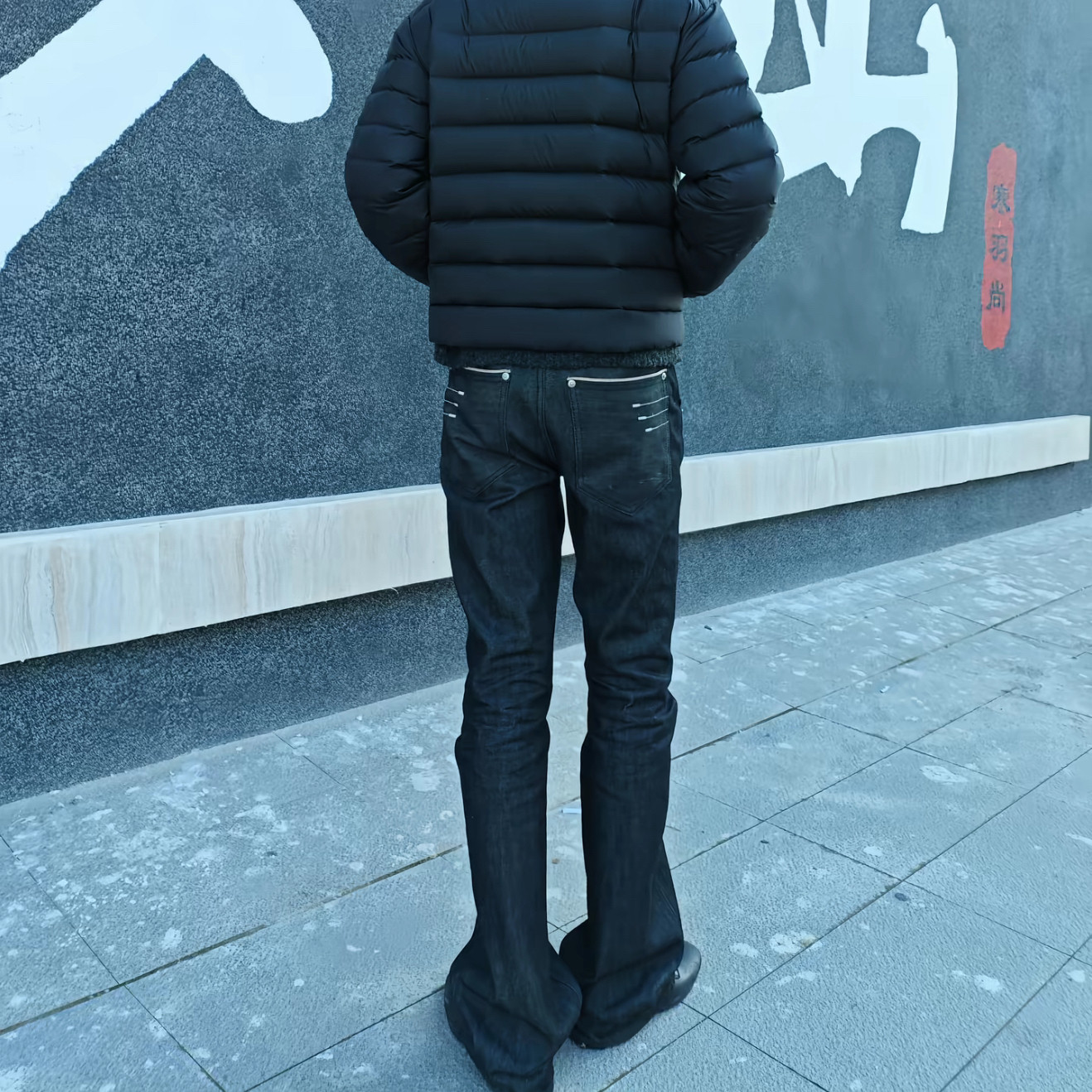 刺绣特调微喇显高百搭通勤牛仔裤图片