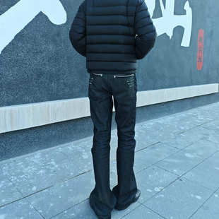 Cleanfit原牛13盎司四线窄幅刺绣特调微喇显高百搭通勤牛仔裤子男