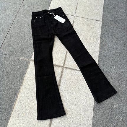 Cleanfit自主vintage517风格黑牛牛仔裤水洗微喇修身中腰显瘦高男