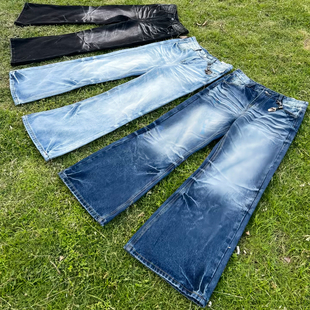 子男 立体猫须cleanfit长裤 欧美高工艺水洗646宽松直筒版 型牛仔裤