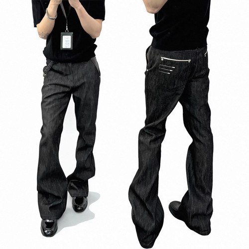 微喇堆积显高百搭通勤牛仔裤男