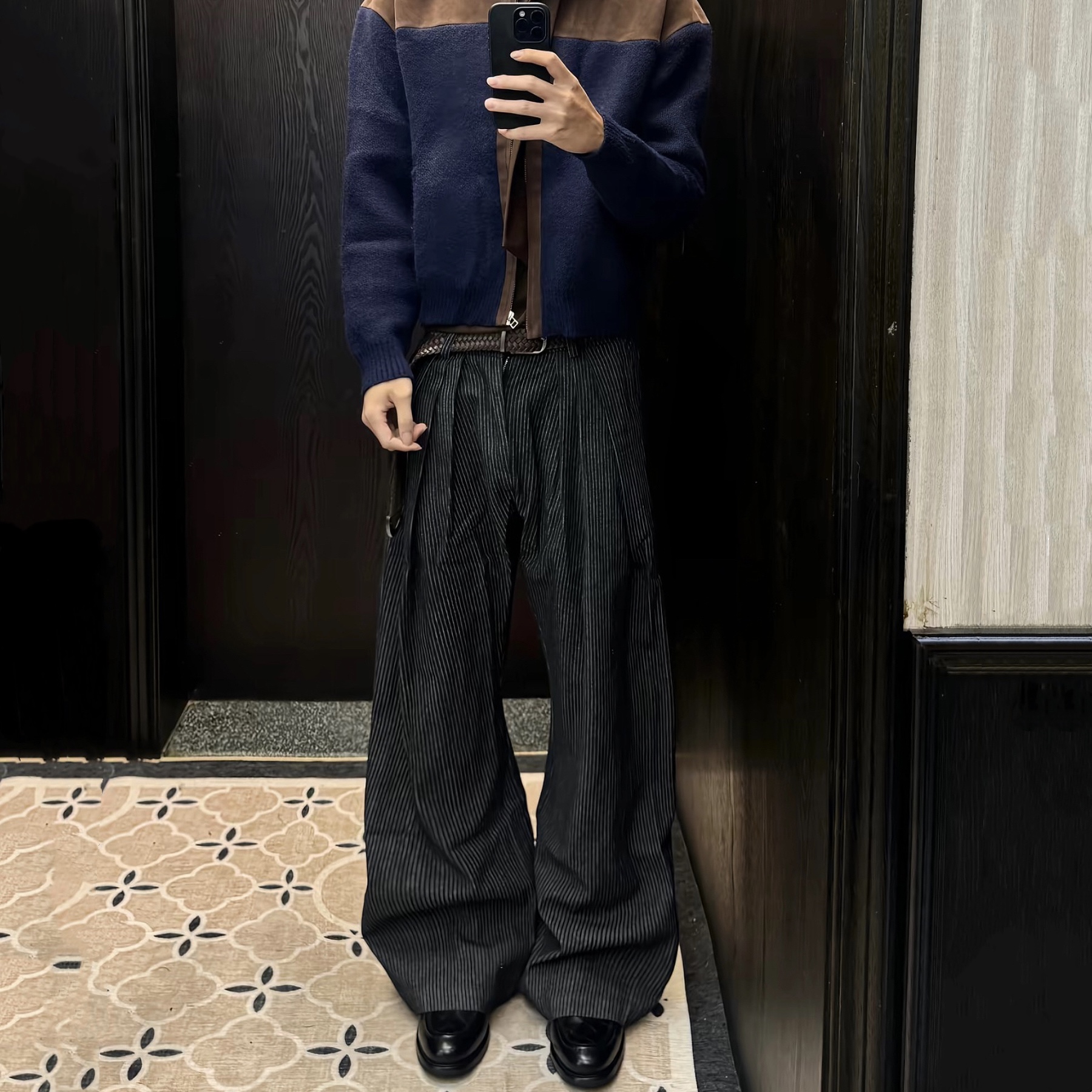 牛仔西裤结合A字型通勤休闲裤男