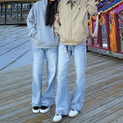 冰蓝设计cleanfit宽松直筒牛仔裤