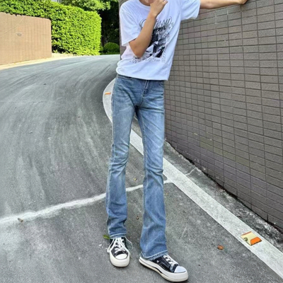 517微喇弹力修身纪璇同款牛仔裤