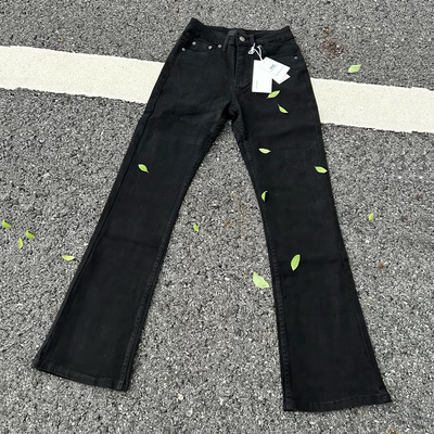 黑色517风格修身牛仔裤微喇黑牛