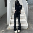 男女 微喇高街vibe弹力黑灰517牛仔裤 辣妹风美式 cleanfit水洗修身