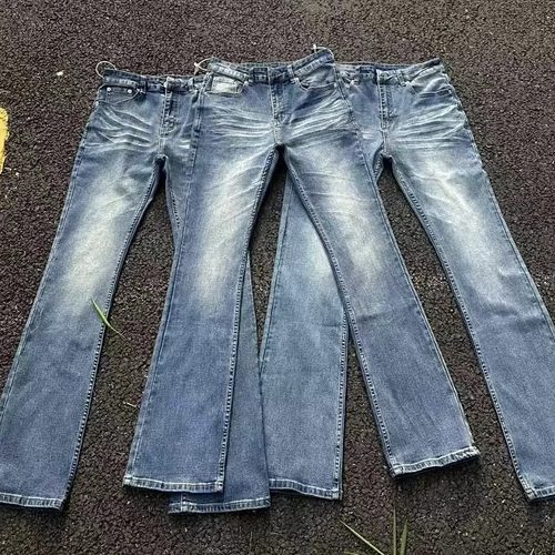 同款新批次竹节蓝牛高弹修身男
