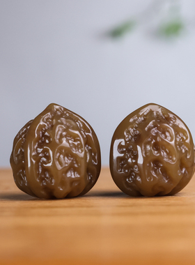 青峰玉业玉器天然新疆和田玉糖玉核桃手把件且末糖玉健身球糖料手