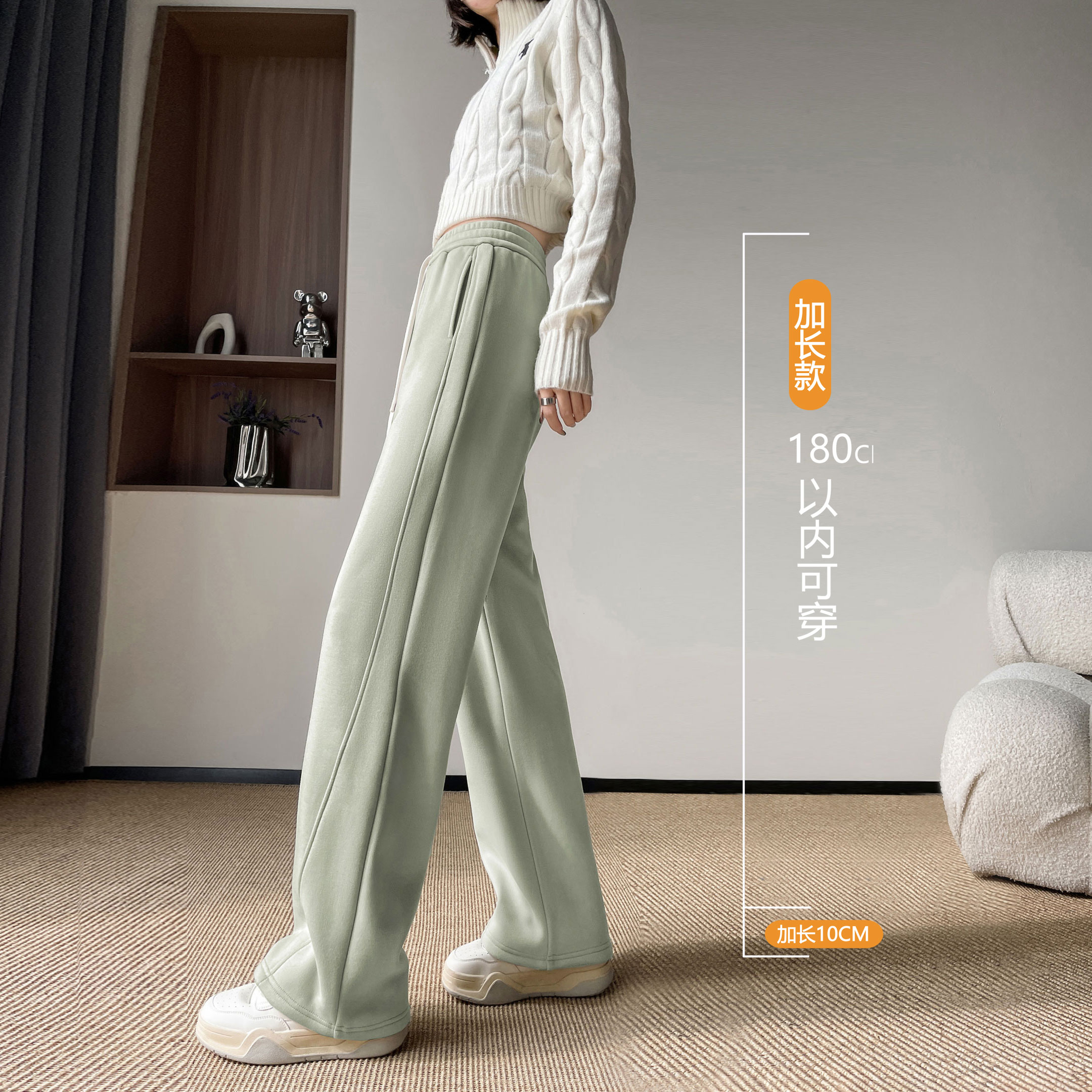 初中高中生女孩直筒休闲阔腿裤