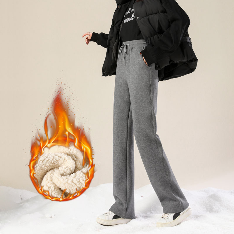 初中女生羊羔绒运动裤子学生