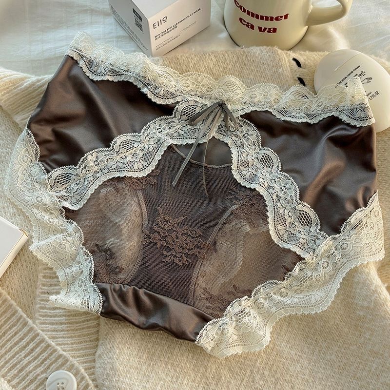 新款法式性感蕾丝内裤女纯棉裆抑菌性感纯欲风新款三角裤舒适透气
