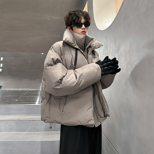 加厚棉衣袄外套 潮牌痞帅青少年短款 设计高级感飞行羽绒服男士 冬季