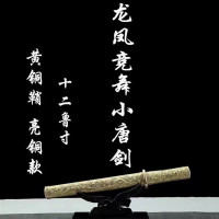 亮銅龍鳳競(jìng)舞小唐劍精品收藏一體花紋鋼短劍防身刀具送禮劍未開(kāi)刃