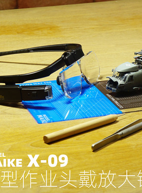 MAIKE模型制作头戴放大镜X09精密拼装上色PE眼镜高达民用车模工具