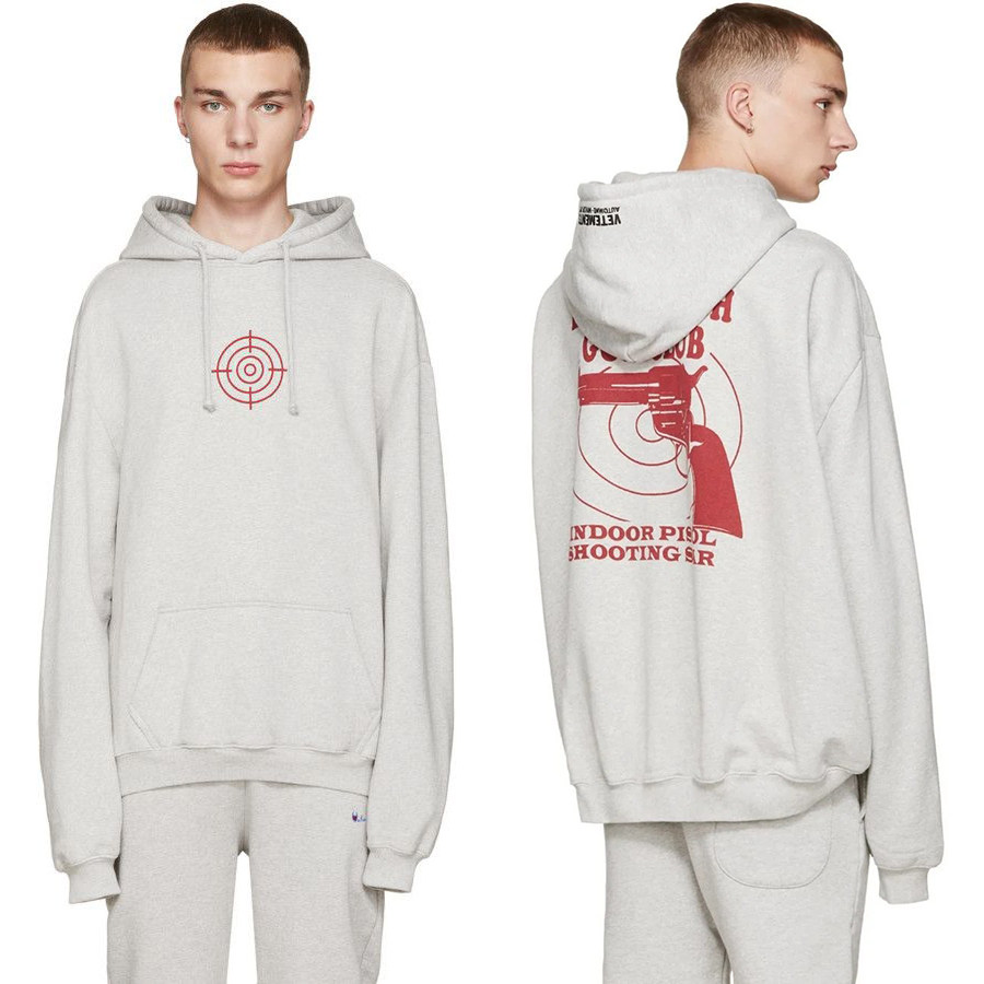 thumbnail for Vet 11 Inch Gun Club Gray Hoodie Oversize Gray Loose Pullover Hoodie