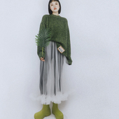 纱裙女半身裙小个子高腰显瘦a字裙单层网纱外搭罩裙黑色半裙小众