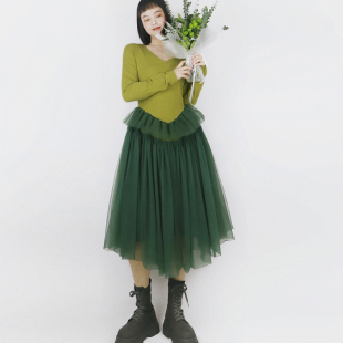 原创个性 显瘦长裙大摆气质网纱裙连衣裙超仙柔软文艺不规则仙女裙